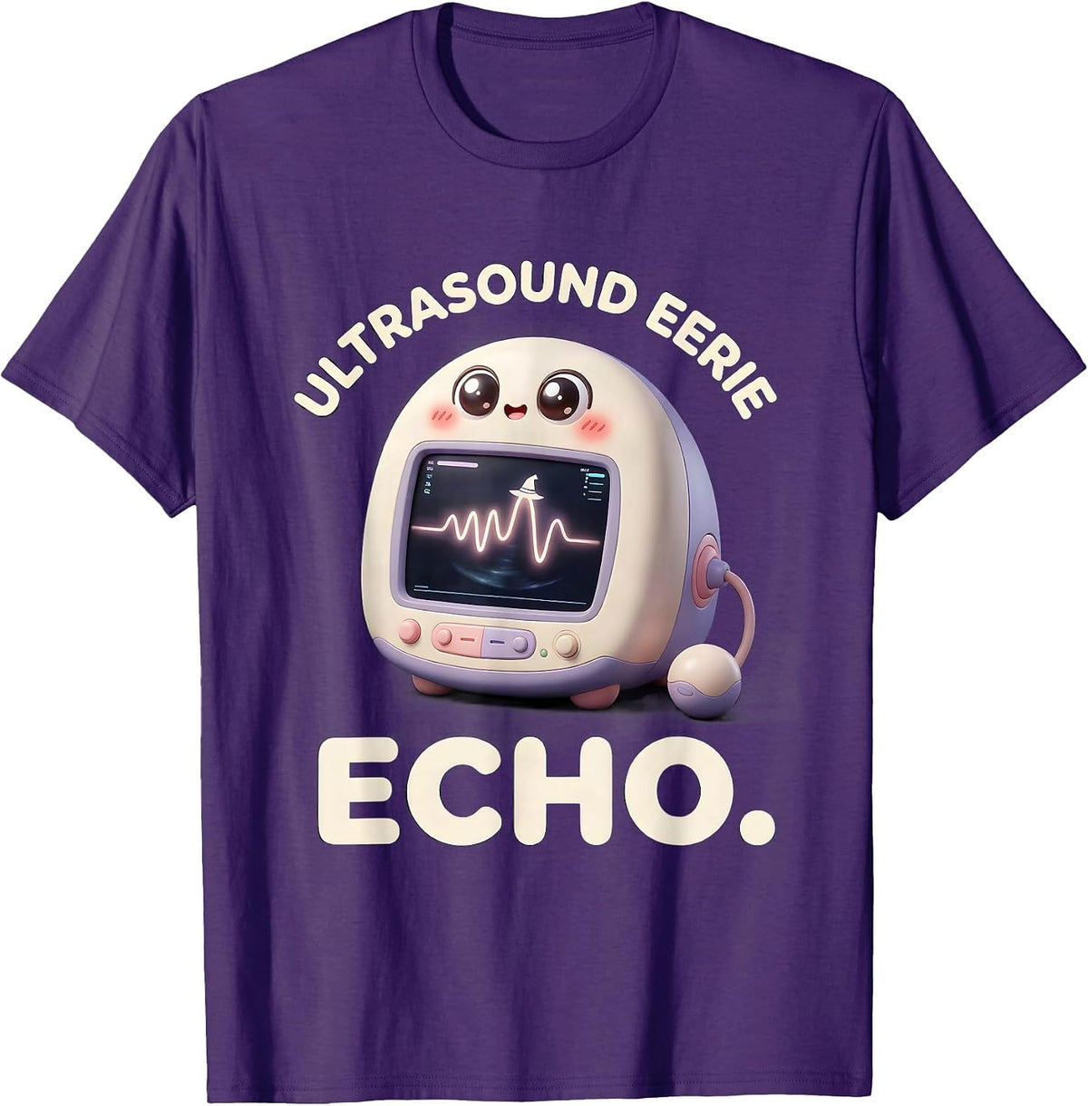 Men's Ultrasound Eerie Echo Cute Kawaii Halloween Radiology Tech T-Shirt - Purple