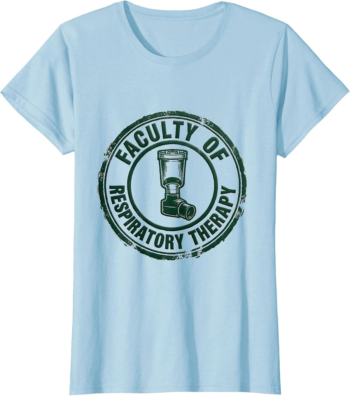 Women's Faculty of Respiratory Therapy Rubber Stamp Respiratory T-Shirt - Baby Blue