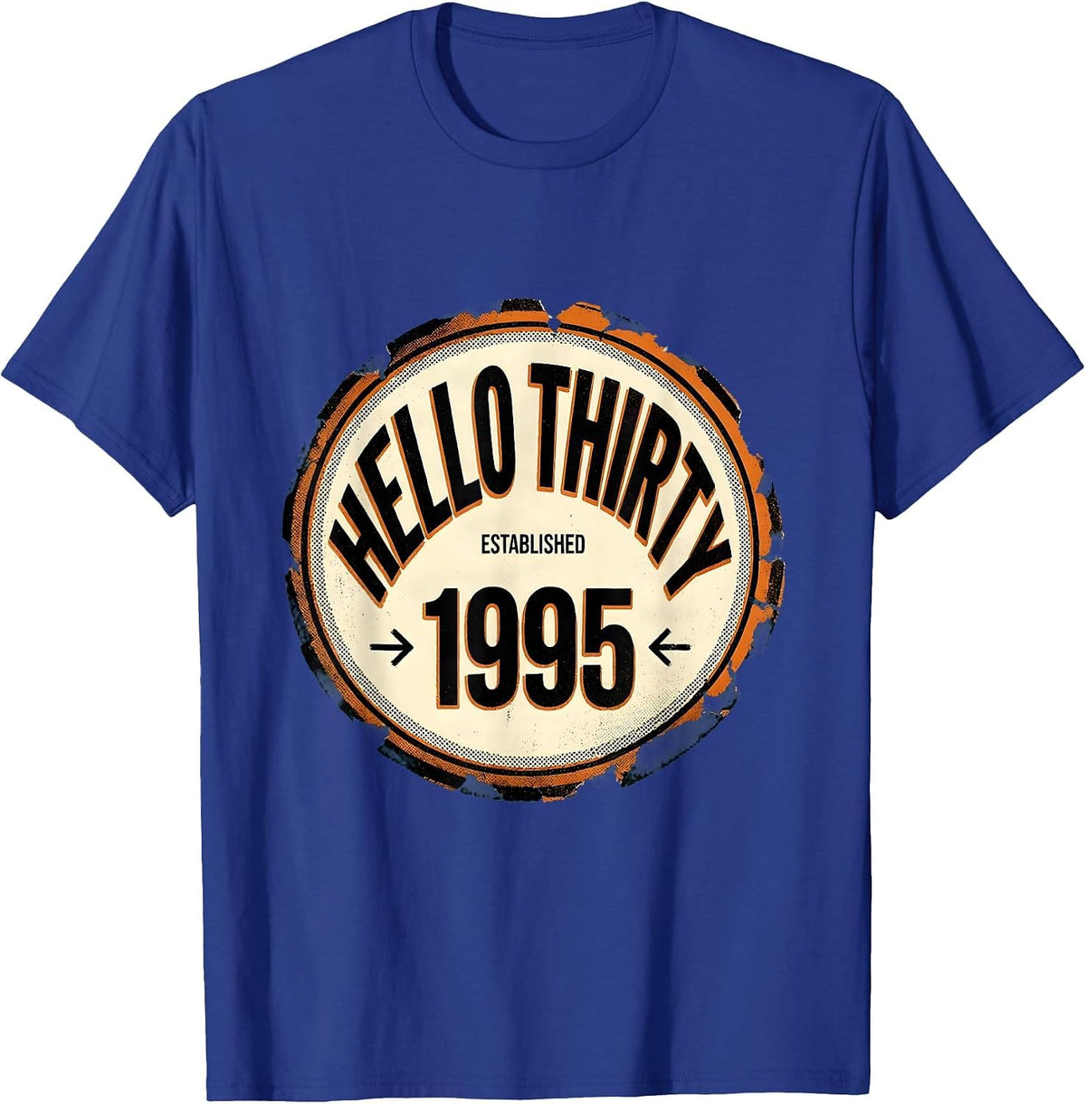 Hello Thirty Established 1995 Vintage 30th Birthday Gift T-Shirt - Royal Blue
