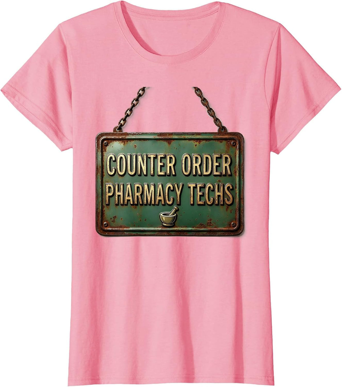 Women's Counter Order Pharmacy Techs Vintage Pharmacy Technician T-Shirt - Pink