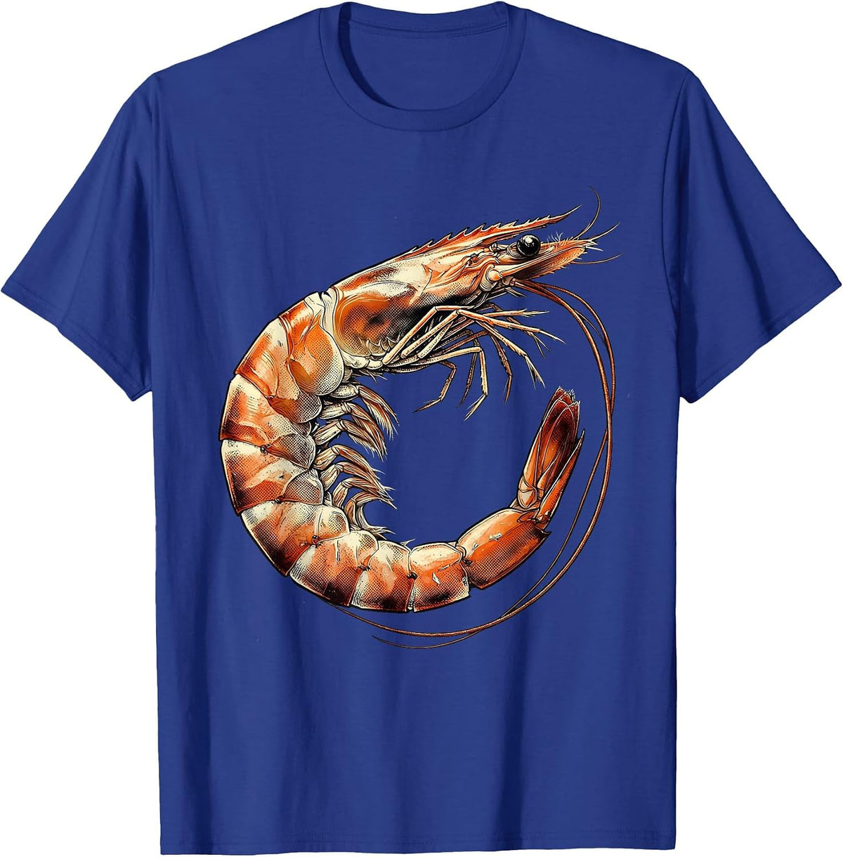Gulf of America Curling Shrimp Illustration T-Shirt - Royal Blue