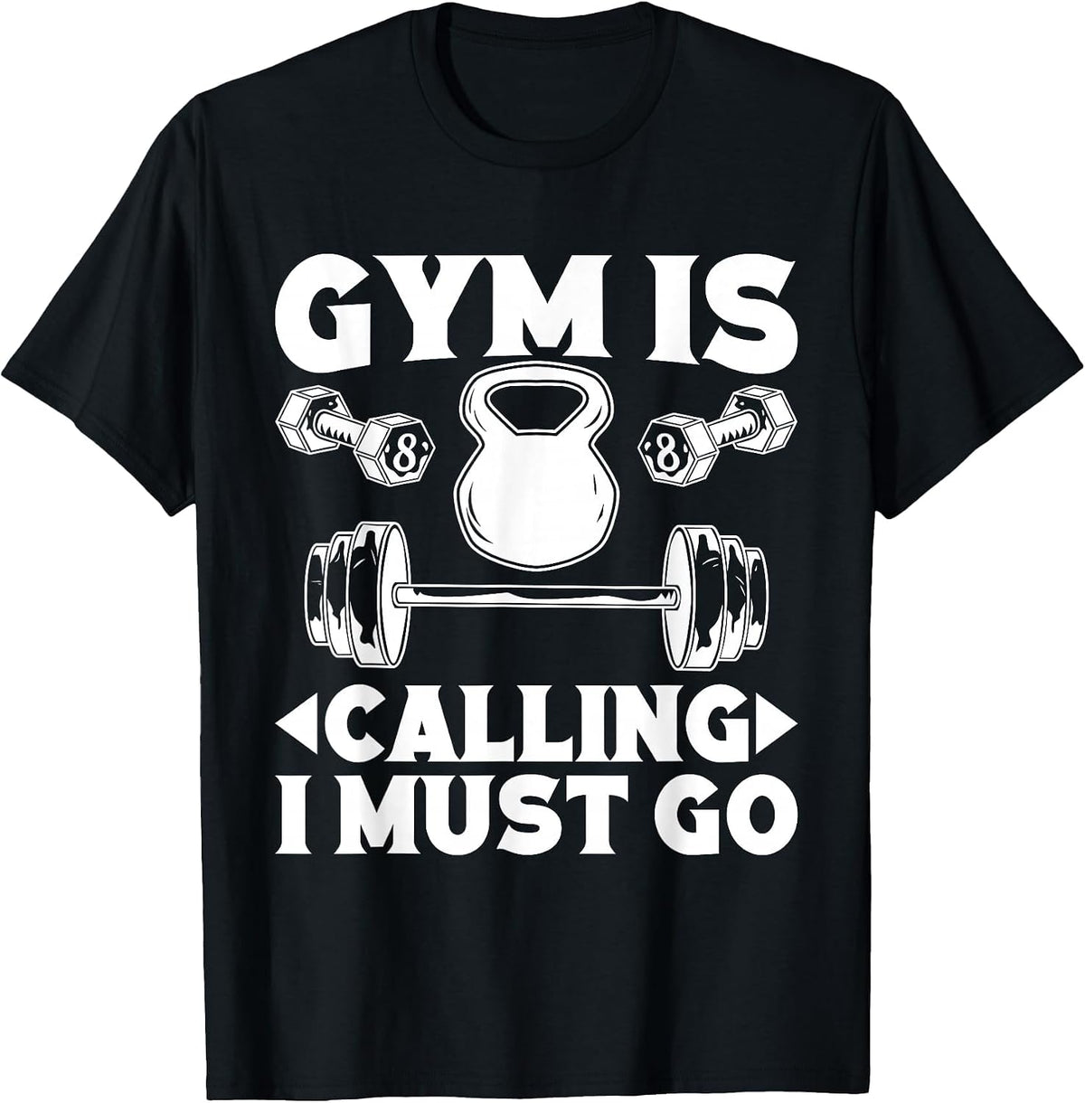 Powerlifting Bodybuilder Gym Calling Ich muss ins T-Shirt - Black