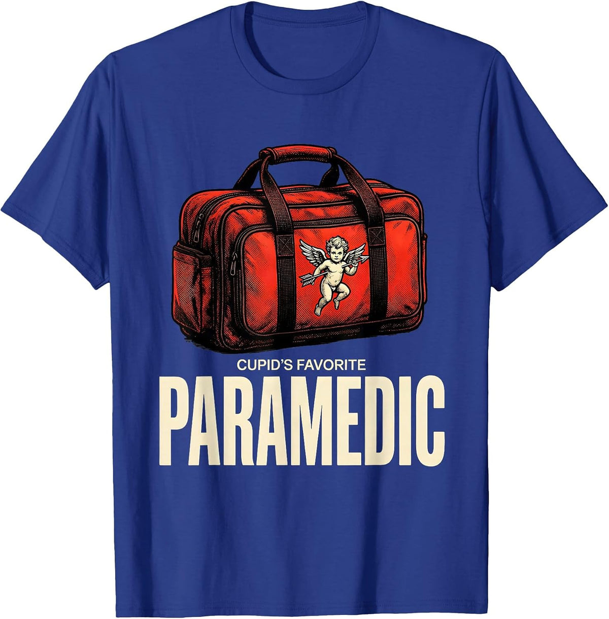 Men's Cupid's Favorite Paramedic Funny Valentine Role Humor T-Shirt - Royal Blue