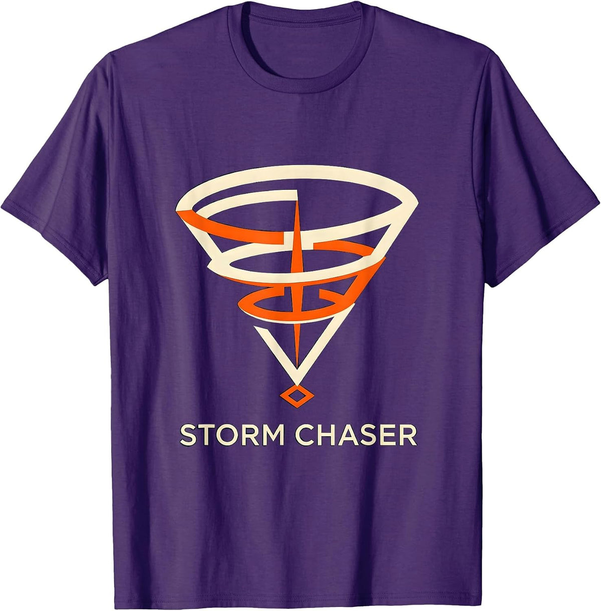 Men's Storm Chaser Minimalist Tornado Glyph Weather Enthusiast T-Shirt - Purple