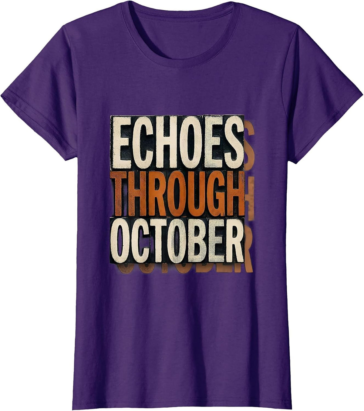 Women's Echoes Through October Funny Sonographer Ultrasound Tech T-Shirt - Purple
