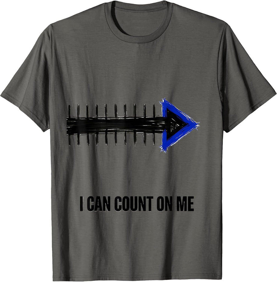 I Can Count On Me Funny Math Teacher Gift Math Science Humor T-Shirt - Asphalt Grey