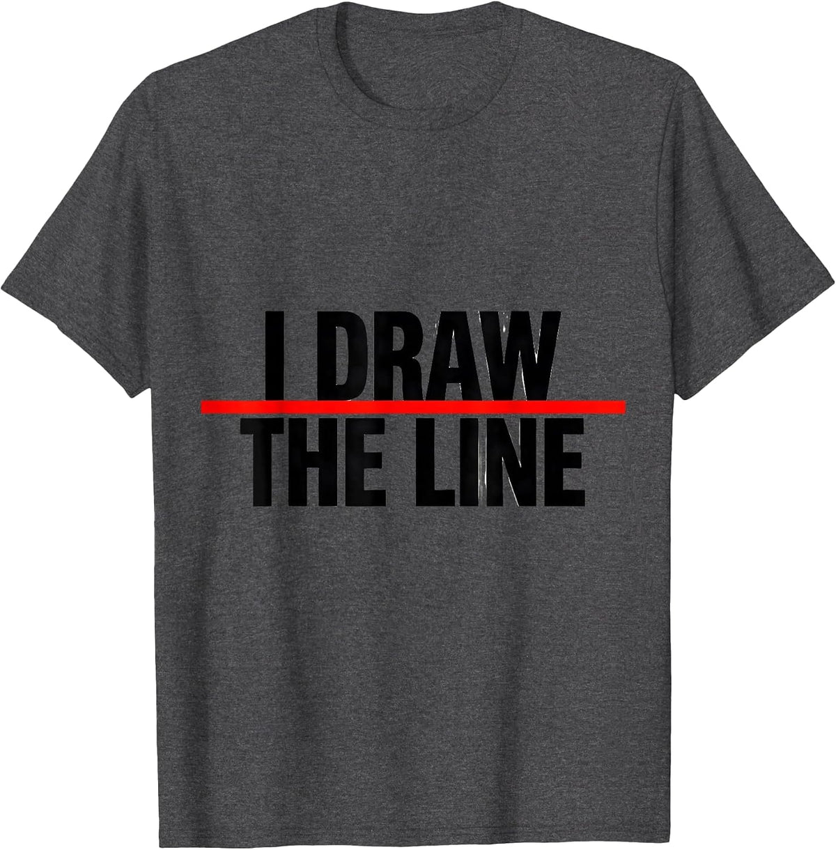 Men's I Draw The Line Funny Math Teacher Nerd Humor Gift T-Shirt - Dark Heather Grey