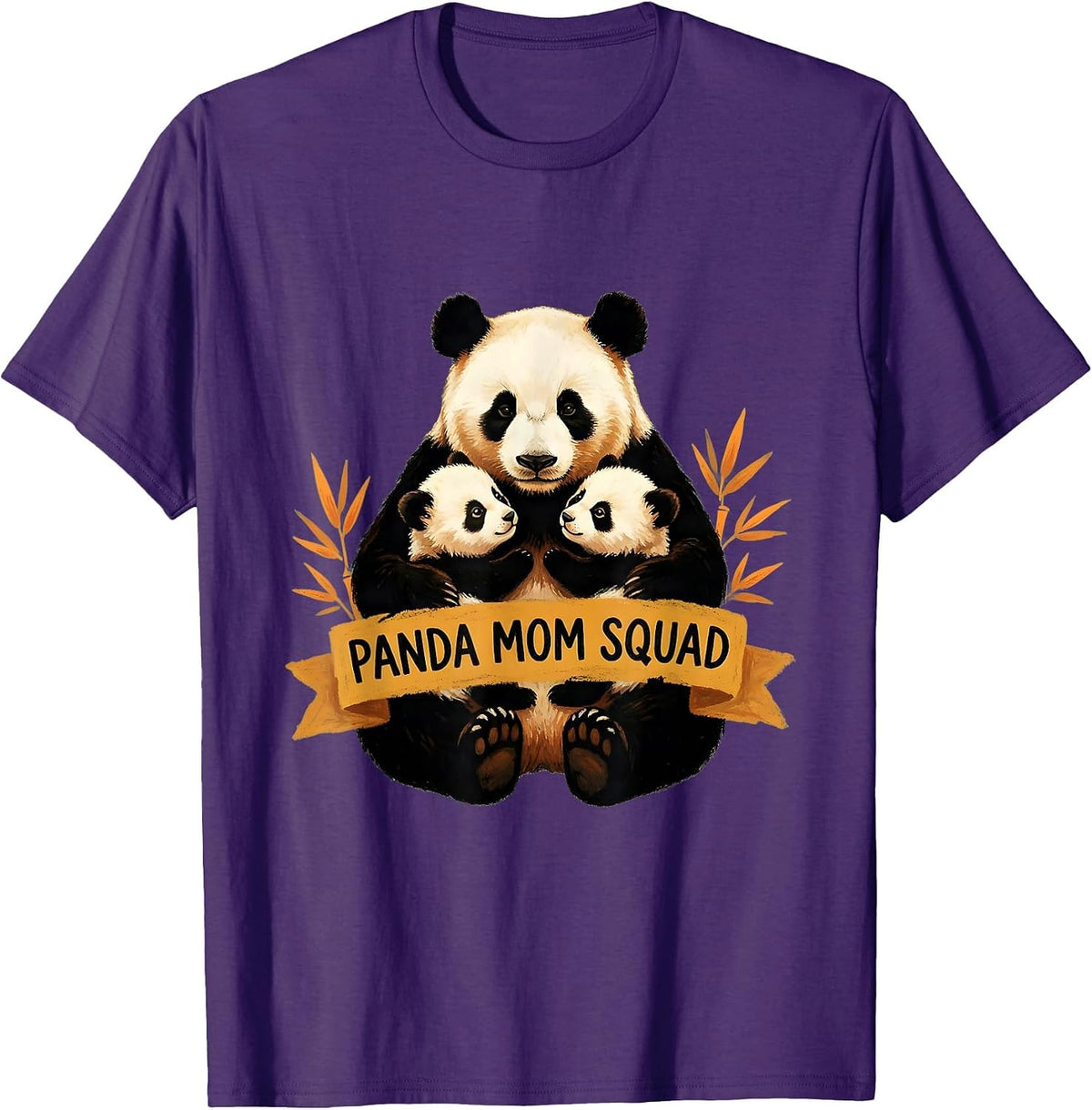 Men's Panda Mom Squad Cute Bear Lover Design T-Shirt - Purple