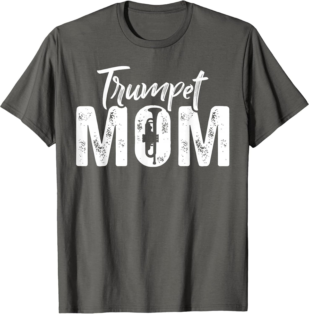 Trumpet Player Mom Mother Trumpet Mom T-Shirt - Asphalt Grey