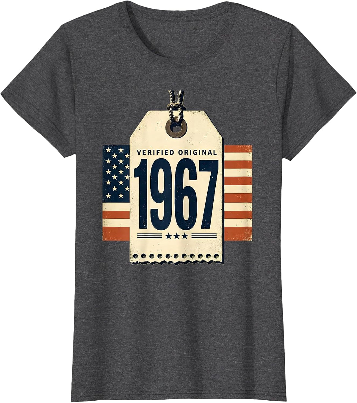 Women's VERIFIED ORIGINAL 1967 Vintage Stamp 61st Birthday Gift Men T-Shirt - Dark Heather Grey