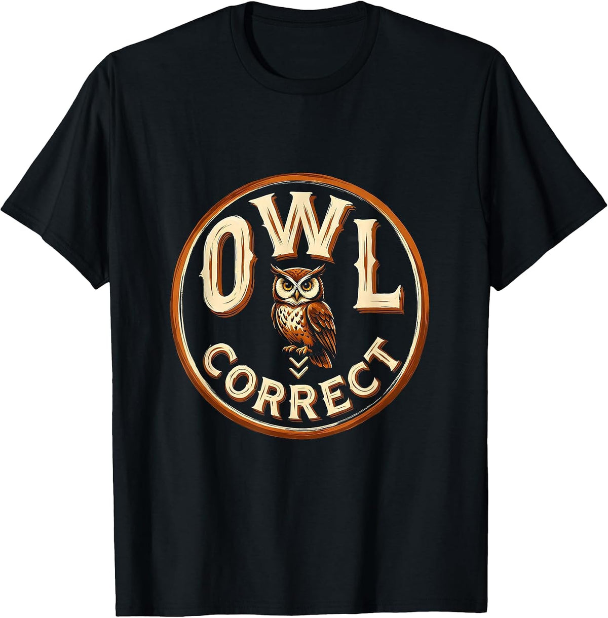 Men's Owl Badge Sign Painter Teacher Humor Book Lover T-Shirt - Black