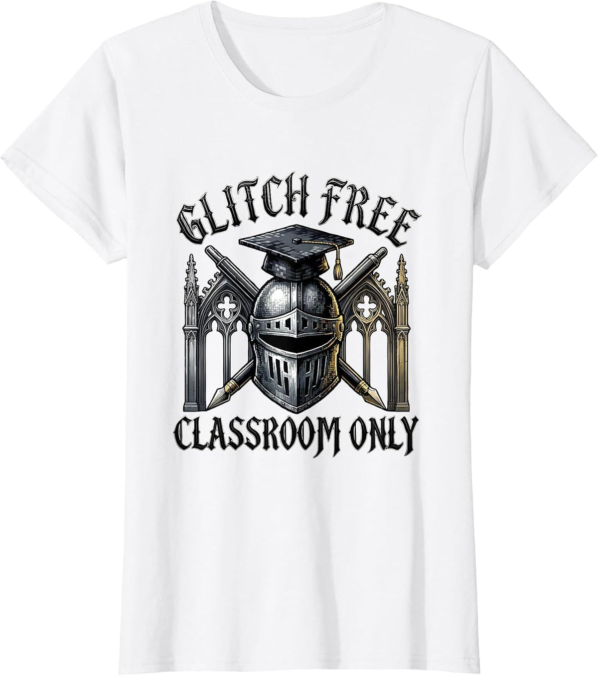 Women's Glitch Free Classroom Technology Gaming Teacher T-Shirt - White