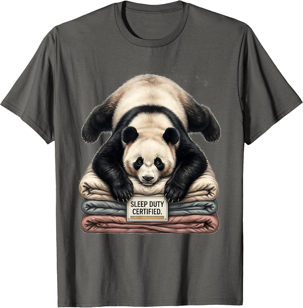 Men's Sleep Duty Certified Funny Panda Bear Animal Lover Gift T-Shirt - Asphalt Grey