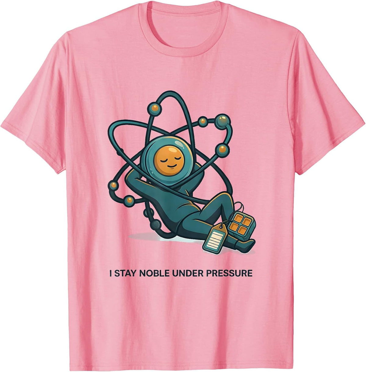 Men's I Stay Noble Under Pressure Funny Chemistry Teacher Science T-Shirt - Pink