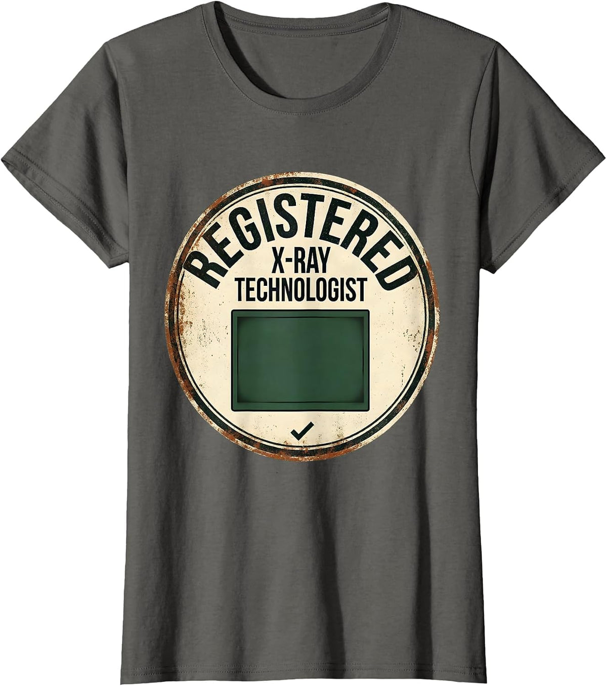 Women's Registered X-Ray Technologist Vintage Radiology Tech Gift T-Shirt - Asphalt Grey