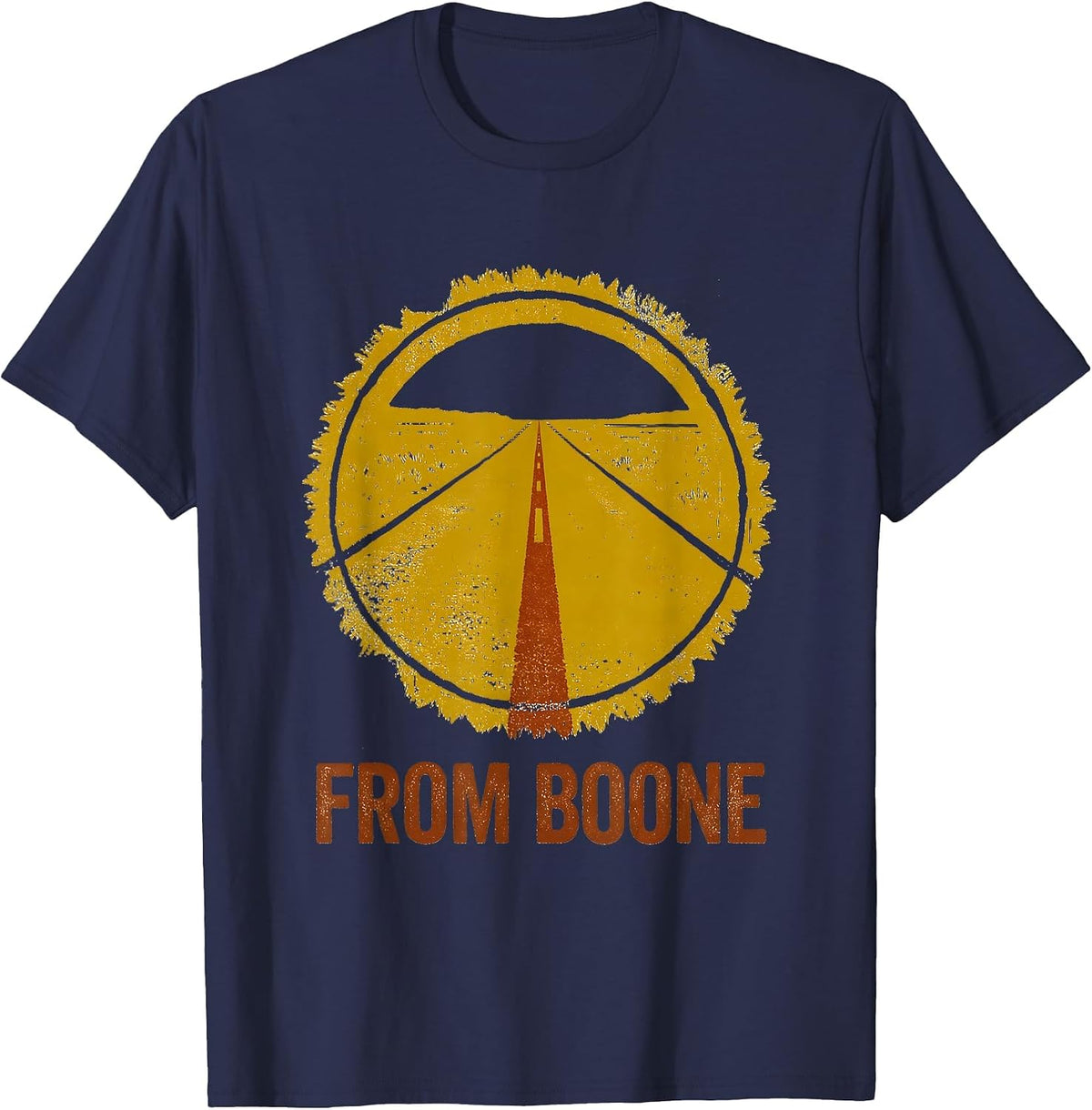 Men's From Boone Vintage Rubber Stamp Hometown Pride T-Shirt - Navy Blue
