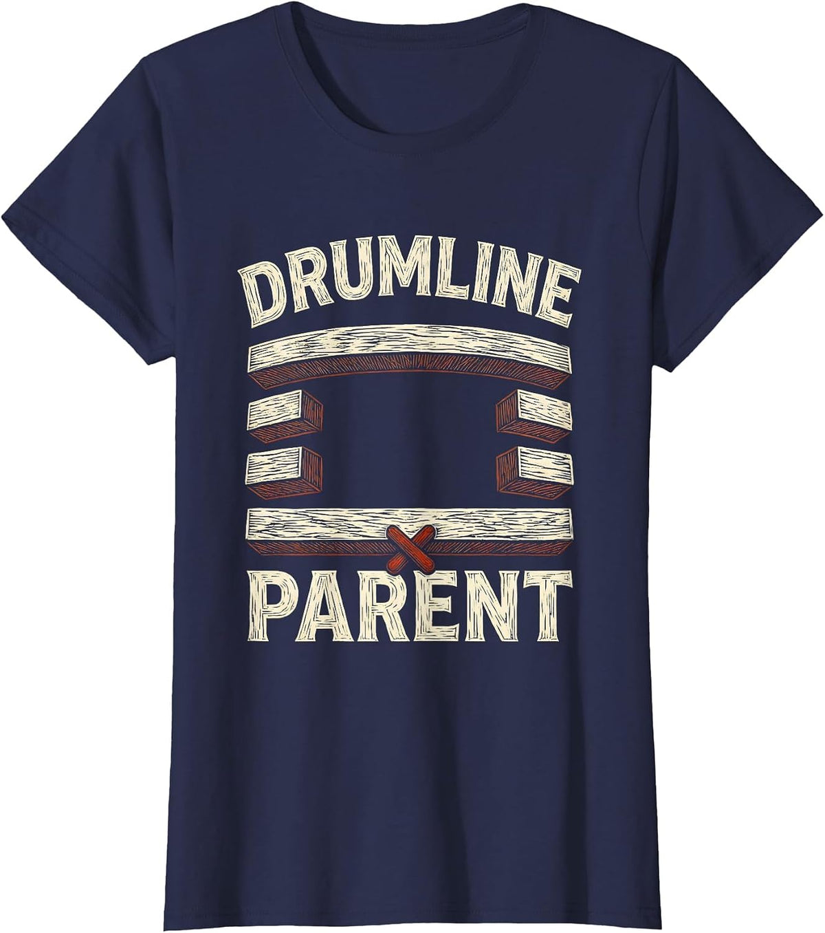 Women's Drumline Parent Funny Drummer Gift Music Lover Percussionist T-Shirt - Navy Blue