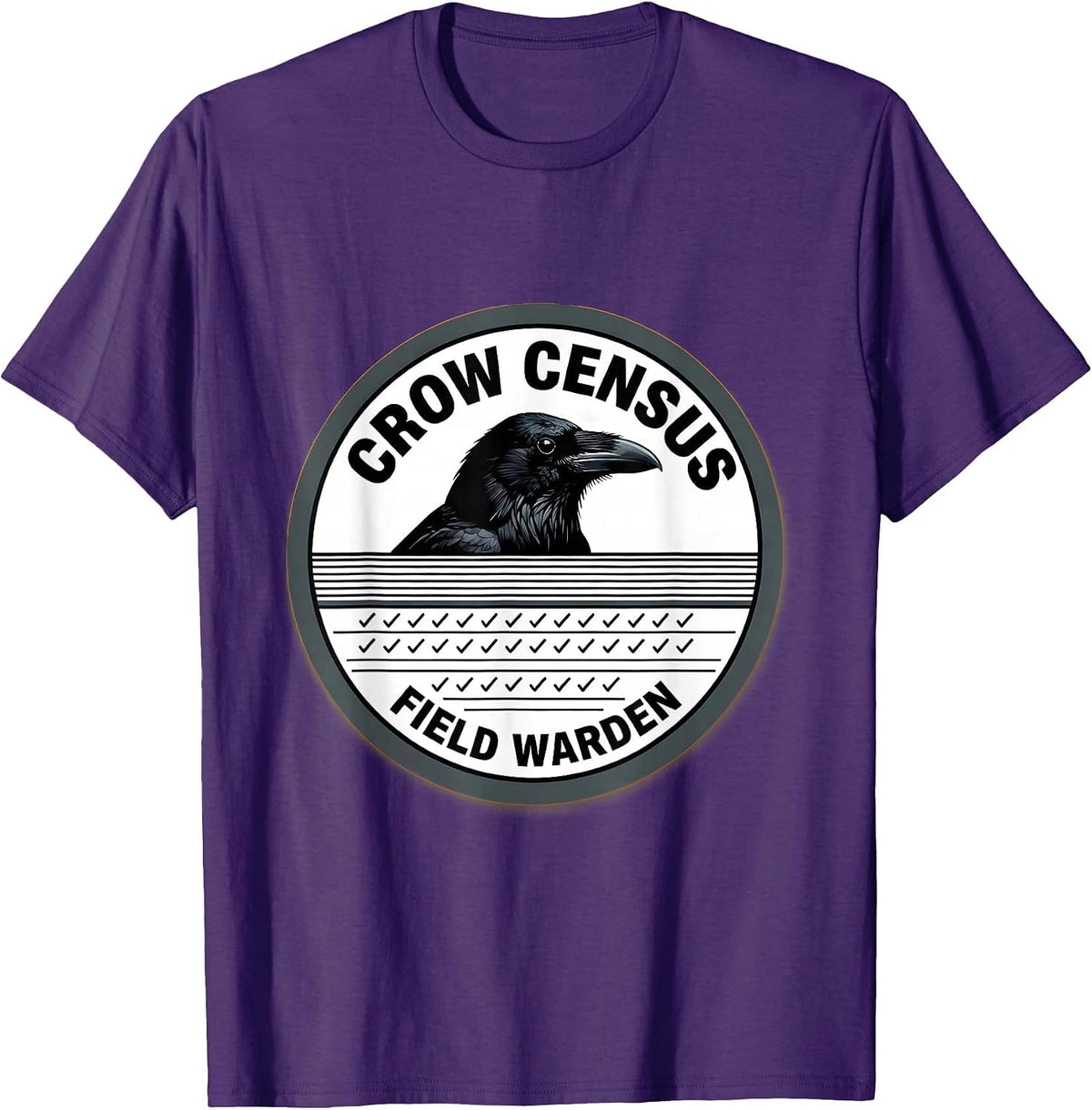 Crow Census Field Warden Dark Humor Crow Lover Gothic T-Shirt - Purple