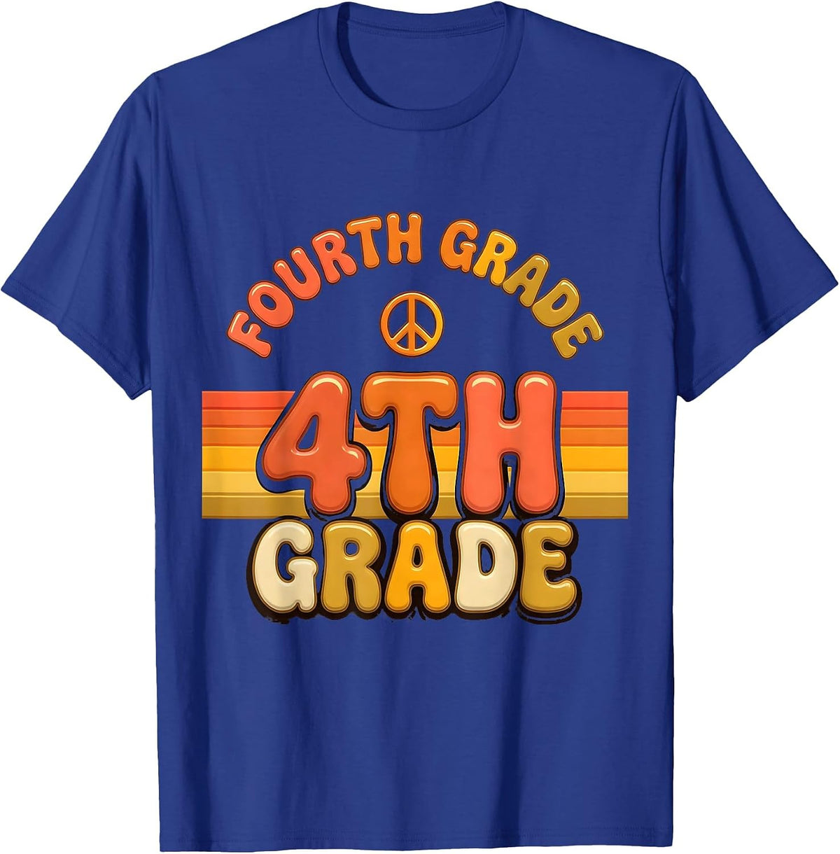 Fourth Grade Retro Teacher Back To School T-Shirt - Royal Blue