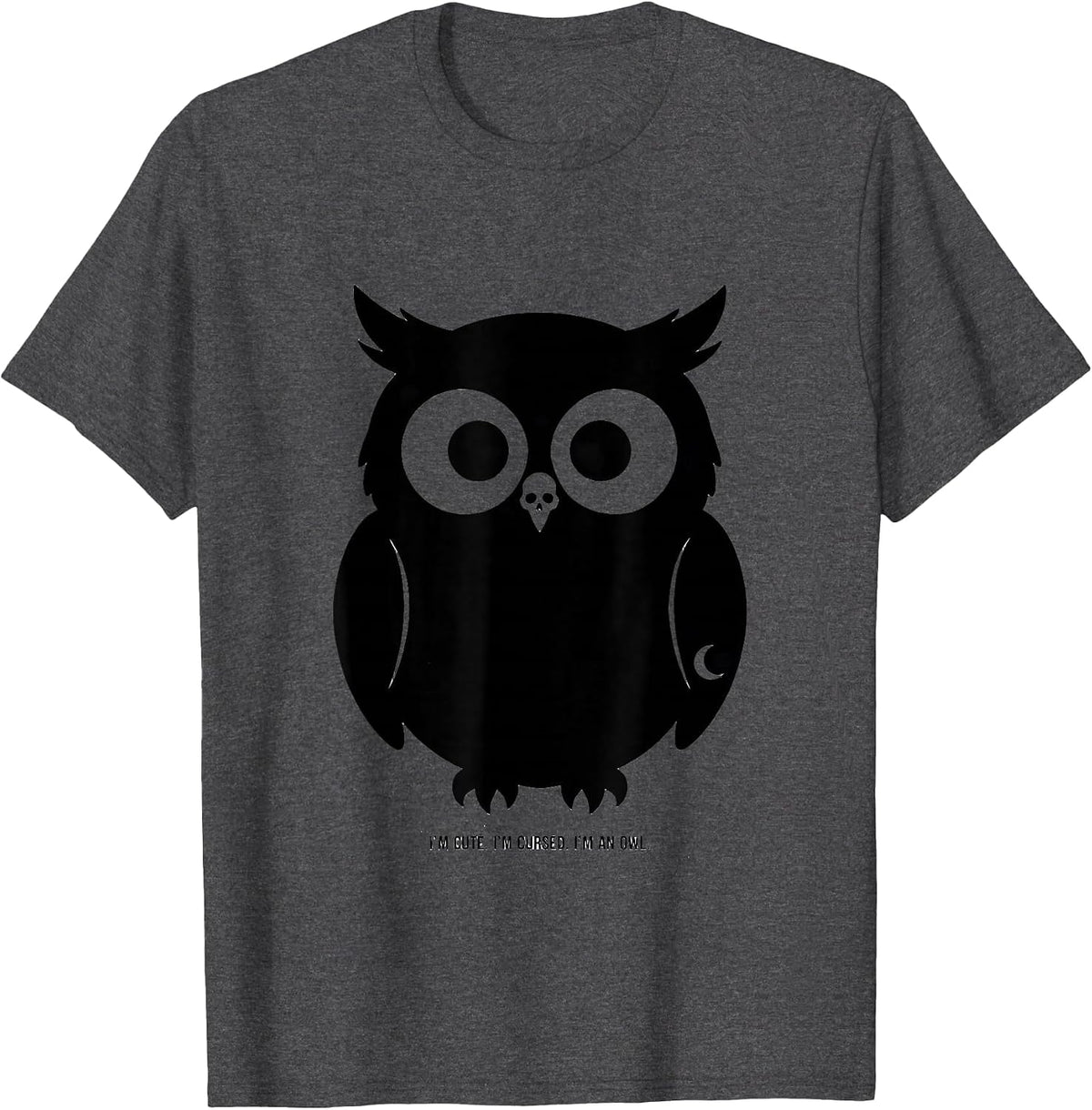 I'm Cute. I'm Cursed. I'm an Owl Kawaii Pastel-Goth T-Shirt - Dark Heather Grey