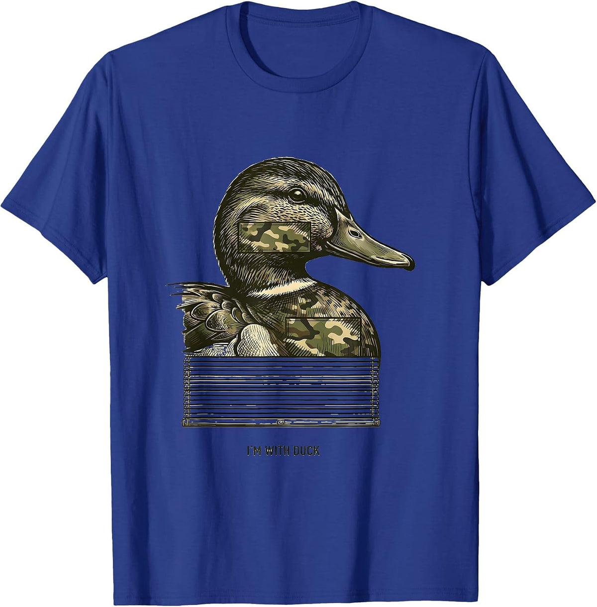 I'm With Duck Funny Duck Camo Outdoor Hunting Gift T-Shirt - Royal Blue