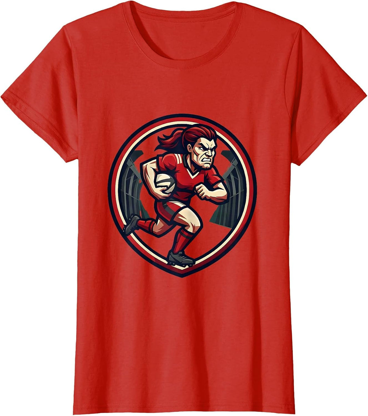 Women's Rugby Team Tunnel Walk Graphic Design T-Shirt - Red