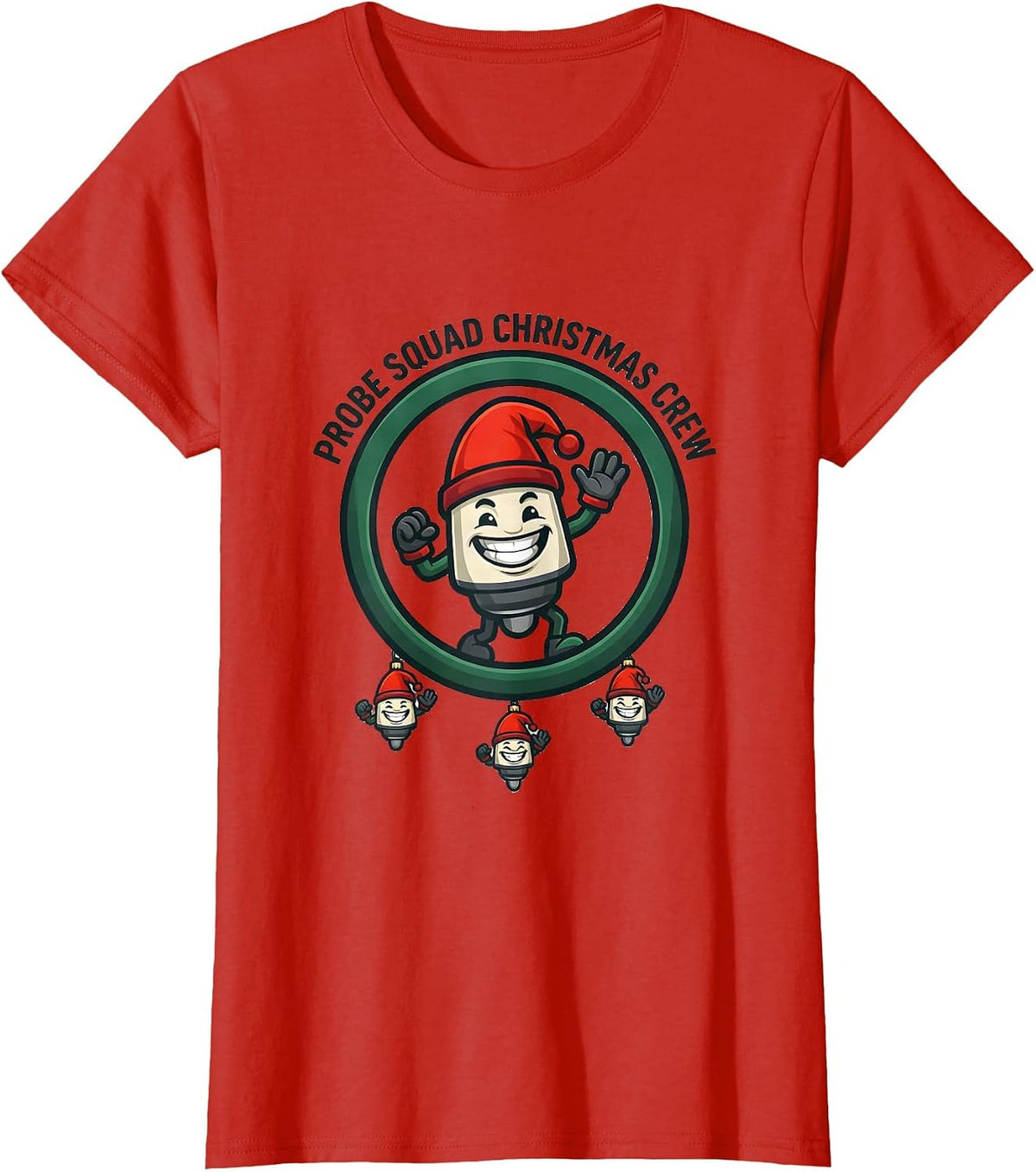 Women's Probe Squad Christmas Crew Funny Sonographer Ultrasound Tech T-Shirt - Red