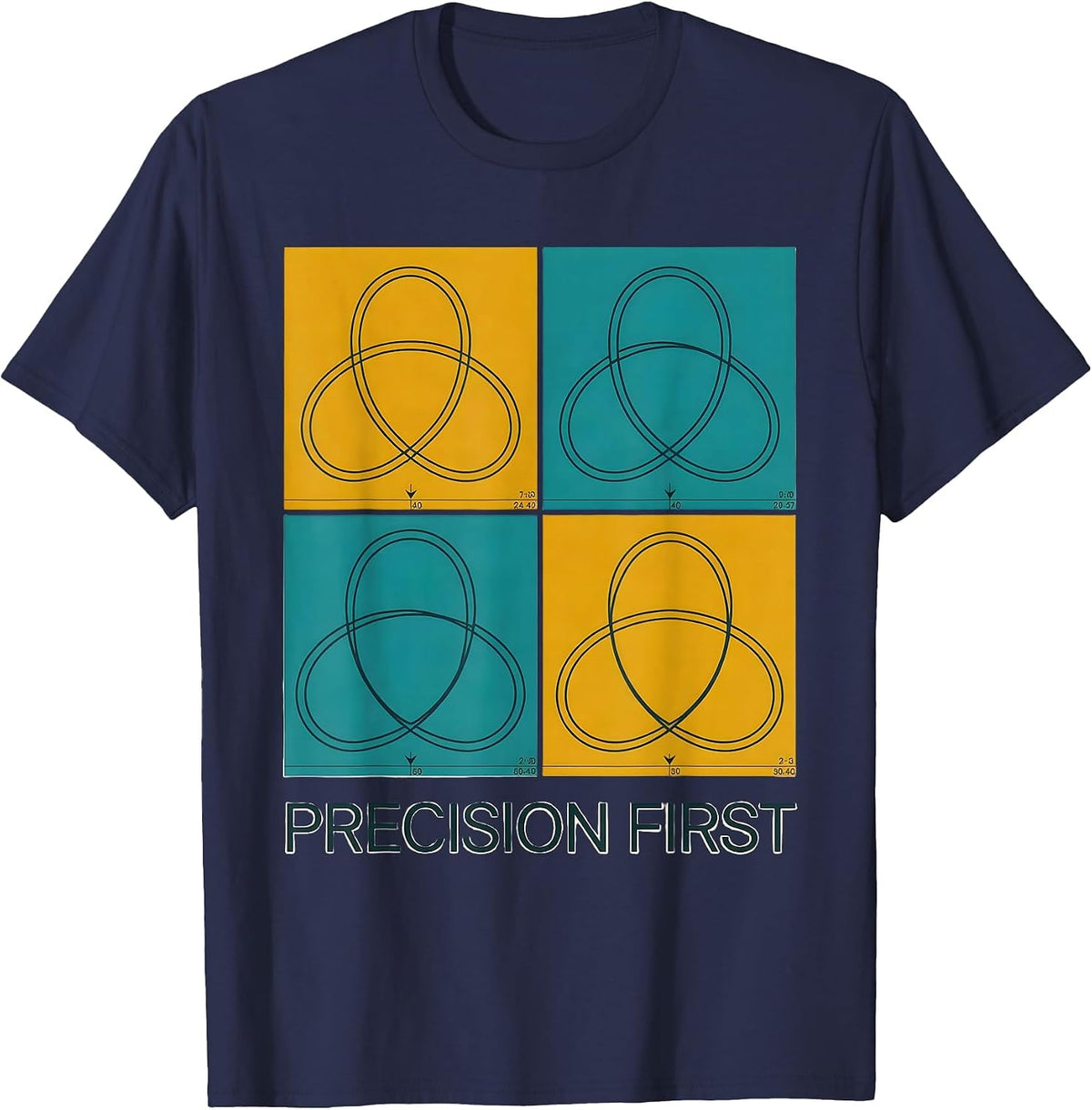Precision First Retro Radiology Rad Tech X-Ray CT MRI Tech T-Shirt - Navy Blue