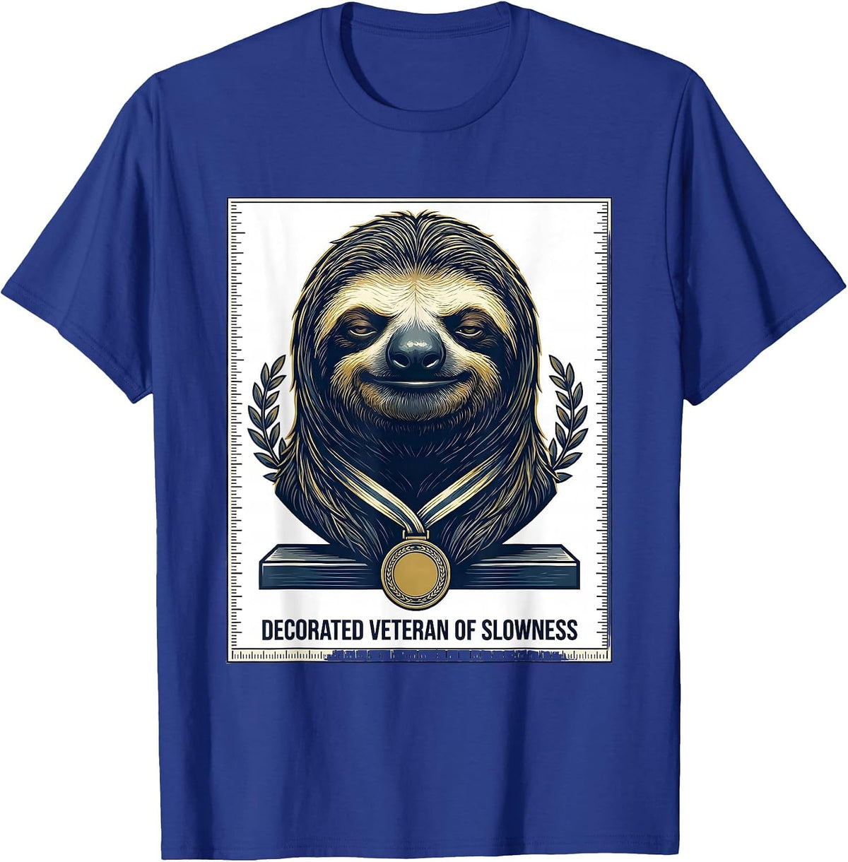 Men's Decorated Veteran Of Slowness Funny Sloth Lover Gift T-Shirt - Royal Blue
