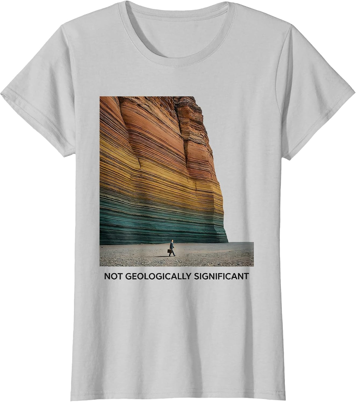 Not Geologically Significant Minimalist Rock Collector Humor T-Shirt - Silver Grey
