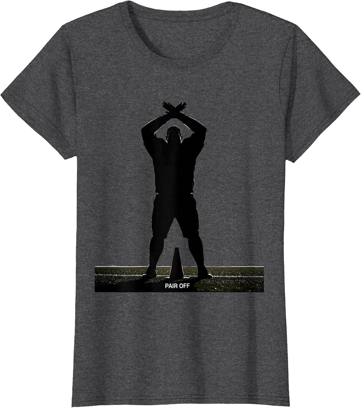 Women's Pair Off PE Teacher Gym Coach Physical Education Back T-Shirt - Dark Heather Grey