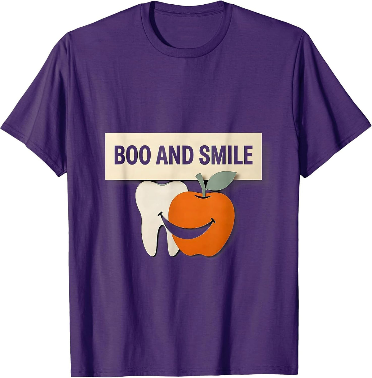 Men's Boo And Smile Funny Dental Hygienist Halloween Work T-Shirt - Purple