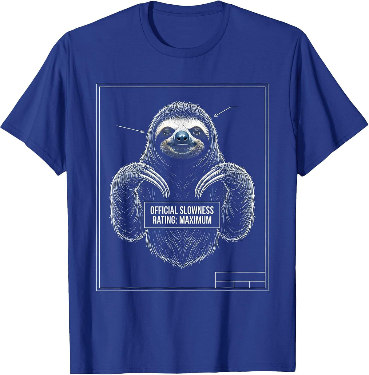Men's Official Slowness Rating: Maximum Funny Sloth Lover Gift T-Shirt - Royal Blue