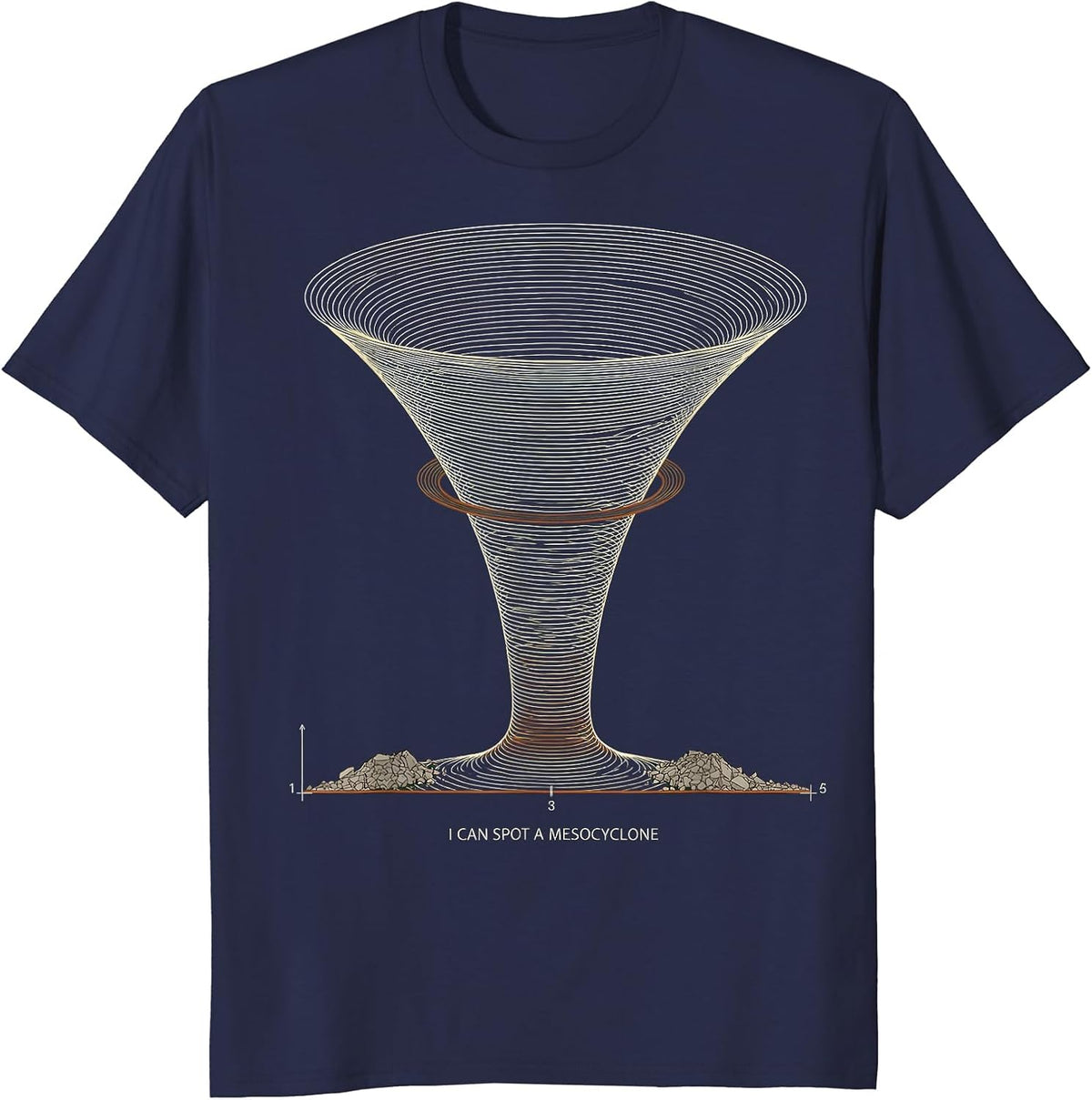 I Can Spot A Mesocyclone Funny Tornado Storm Chaser T-Shirt - Navy Blue