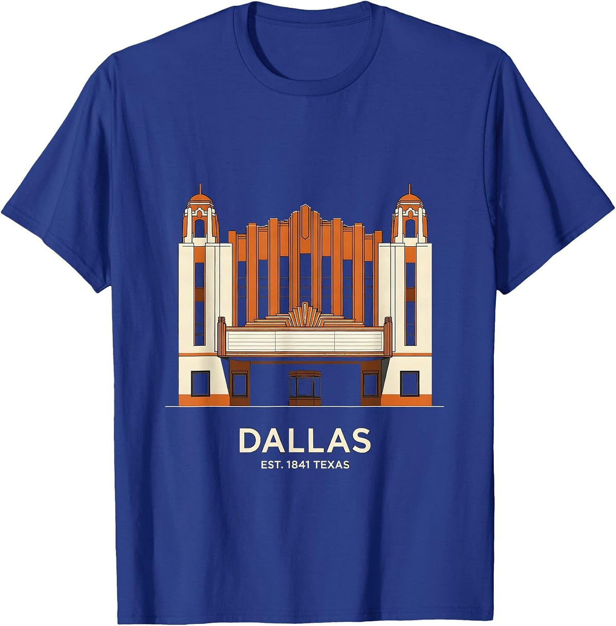 Men's Dallas Est. 1841 Texas Vintage Retro City Pride T-Shirt - Royal Blue