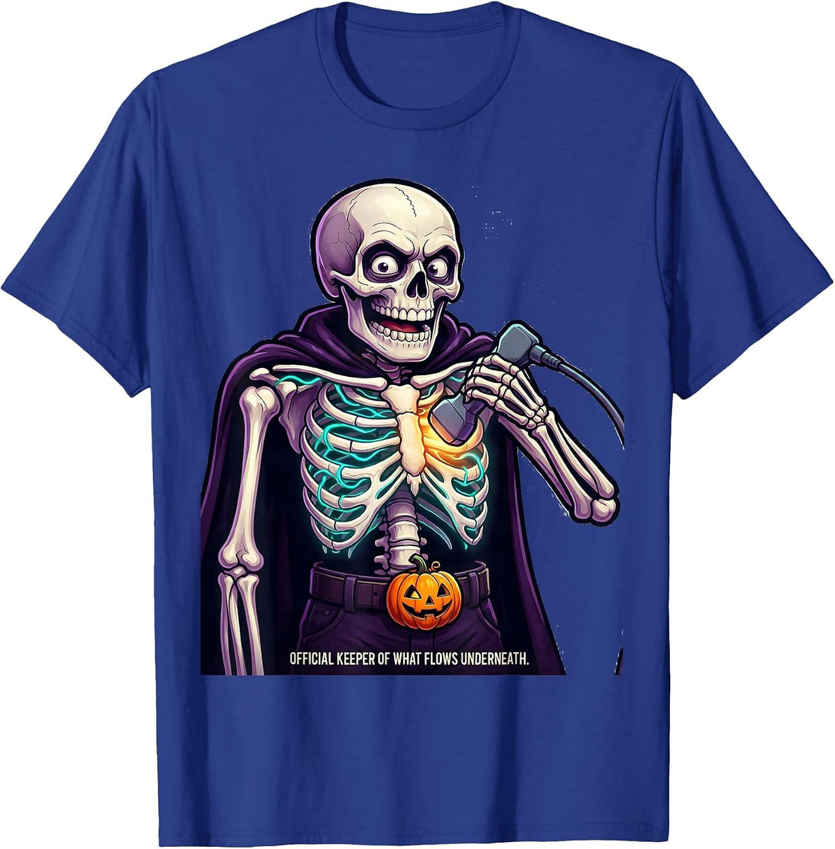 Men's Official Keeper Of What Flows Underneath Sonographer T-Shirt - Royal Blue