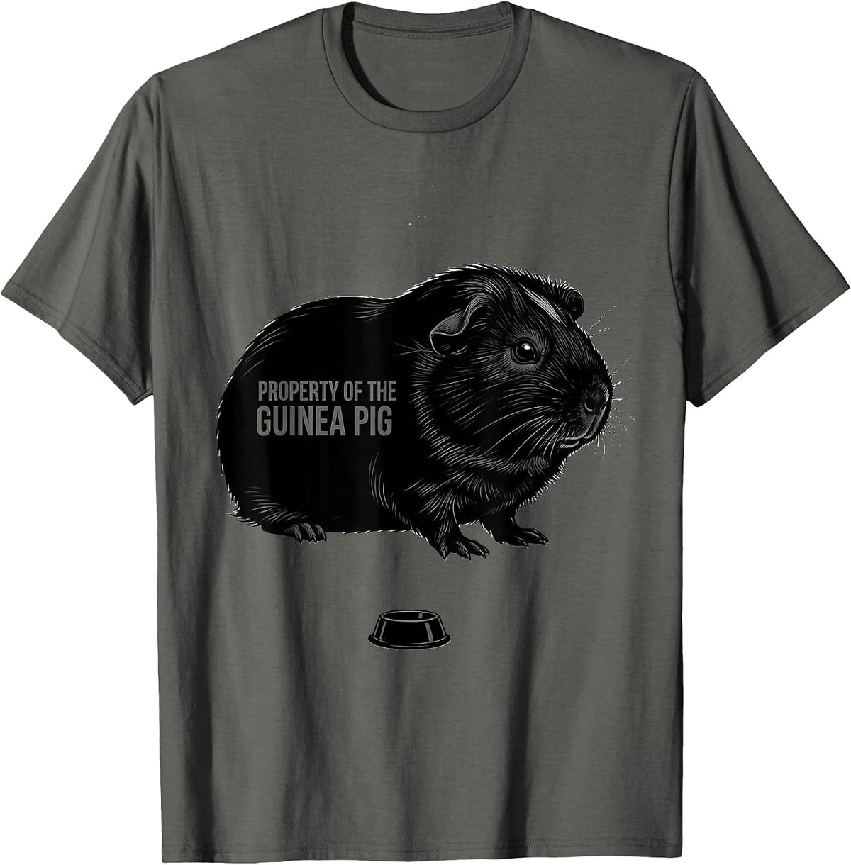 Property Of The Guinea Pig Funny Guinea Pig Lover Gift T-Shirt - Asphalt Grey