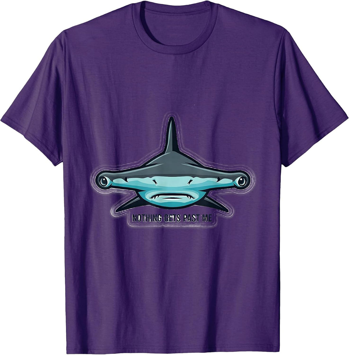 Men's Nothing Gets Past Me Funny Hammerhead Shark Lover Gift T-Shirt - Purple
