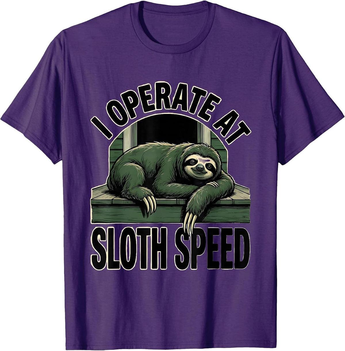 I Operate At Sloth Speed Funny Sloth Lover Gift for Lazy T-Shirt - Purple