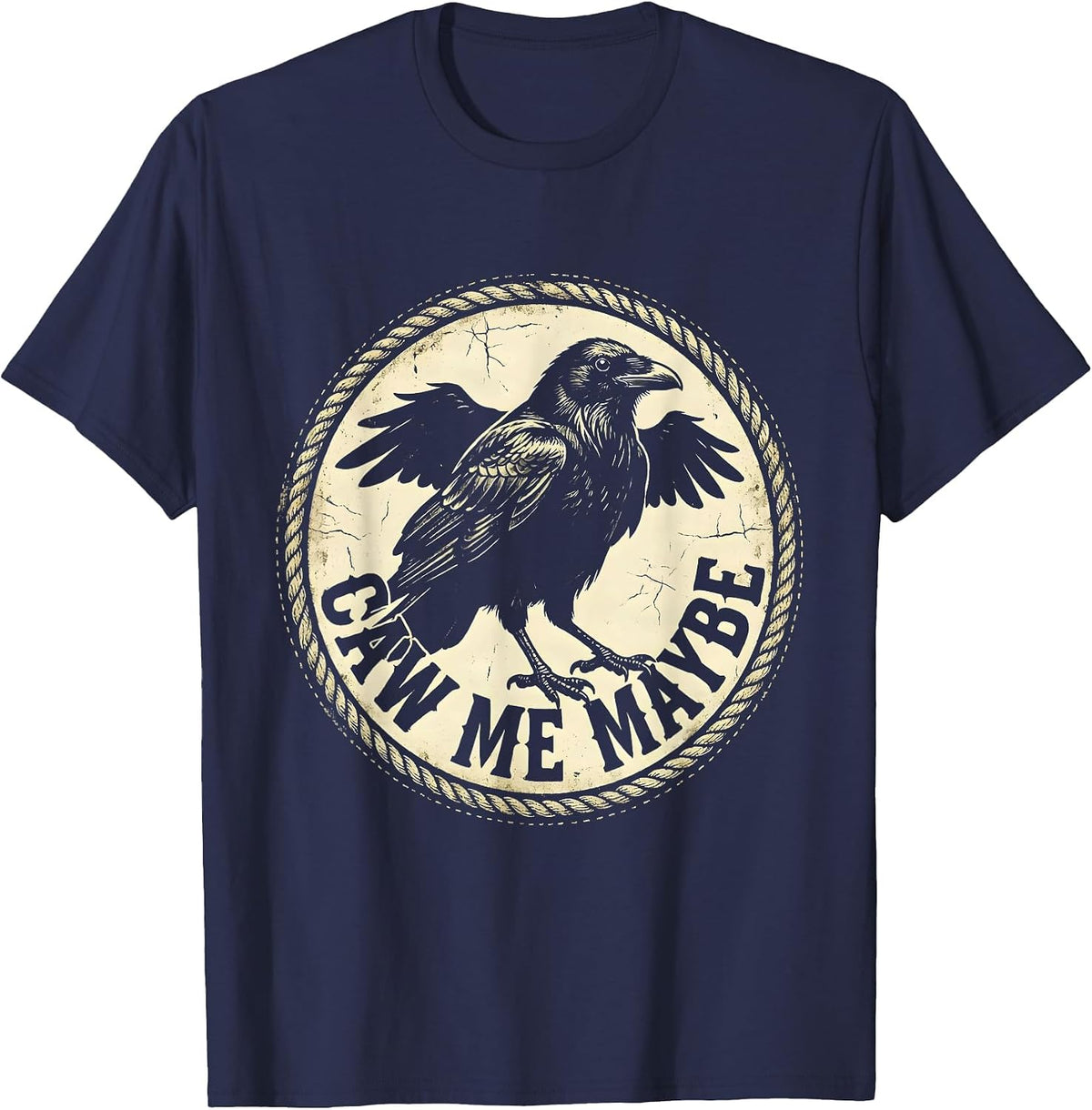 Men's Caw Me Maybe Funny Crow Bird Lover Design T-Shirt - Navy Blue