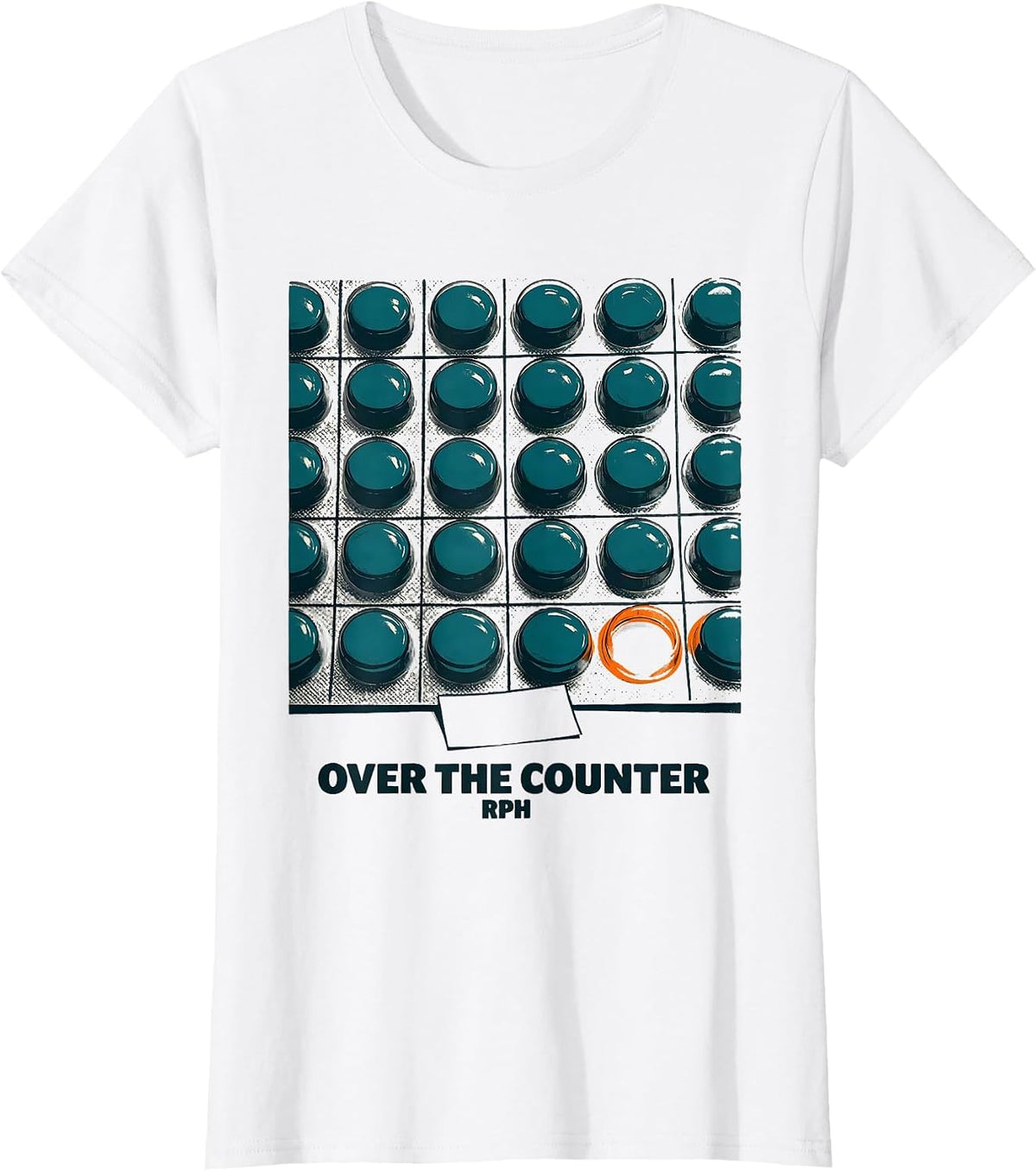 Over The Counter, RPh Funny Pharmacy Tech Pharmacist Humor T-Shirt - White
