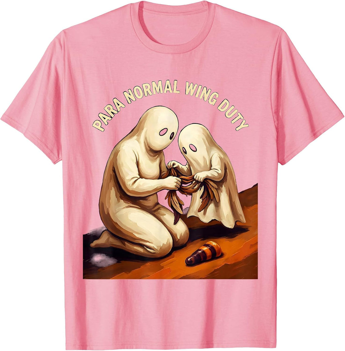 Men's Para Normal Wing Duty Funny Paraprofessional Halloween Ghost T-Shirt - Pink