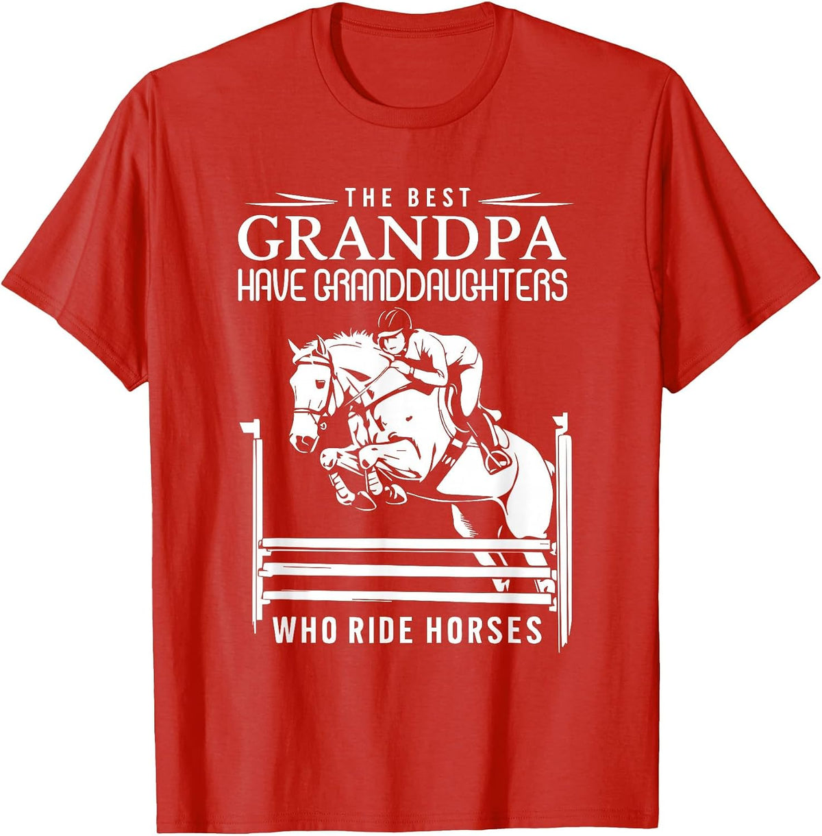 The Best Grandpa Have Granddaughters Who Ride Horses T-Shirt - Red