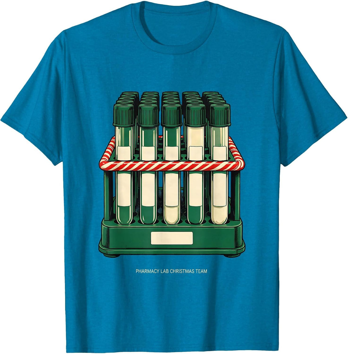 Pharmacy Lab Christmas Team Funny Pharmacy Tech Squad T-Shirt - Sapphire Blue