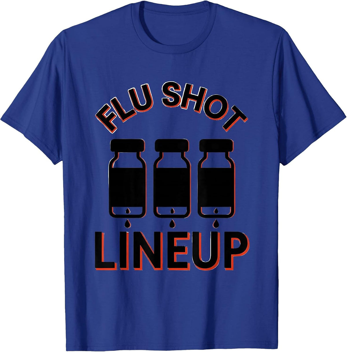 Men's Flu Shot Lineup Funny Nurse Doctor Healthcare Worker Humor T-Shirt - Royal Blue