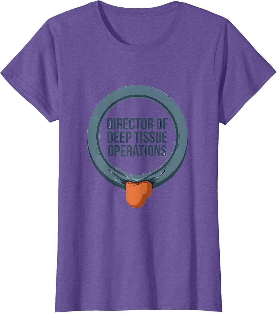 Director of Deep Tissue Operations Funny Physical Therapist T-Shirt - Purple Heather