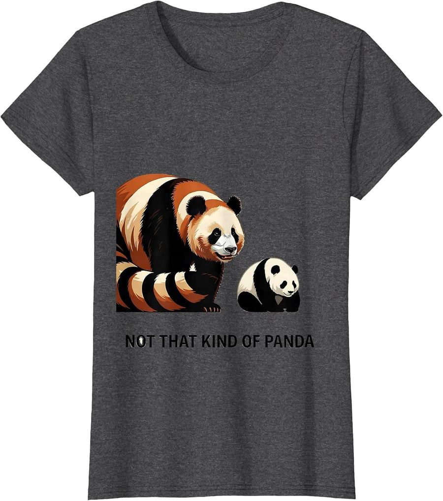 Women's Not That Kind Of Panda Funny Red Panda Animal Lover Humor T-Shirt - Dark Heather Grey