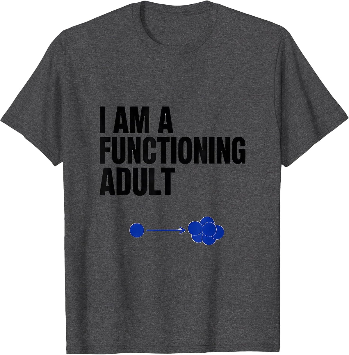 I Am A Functioning Adult Funny Math Teacher Gift Nerdy Humor T-Shirt - Dark Heather Grey