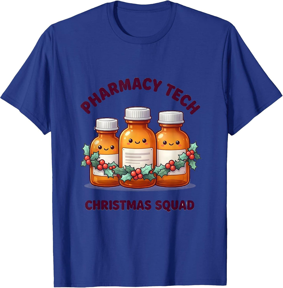 Men's Pharmacy Tech Christmas Squad Cute Kawaii Holiday Team T-Shirt - Royal Blue