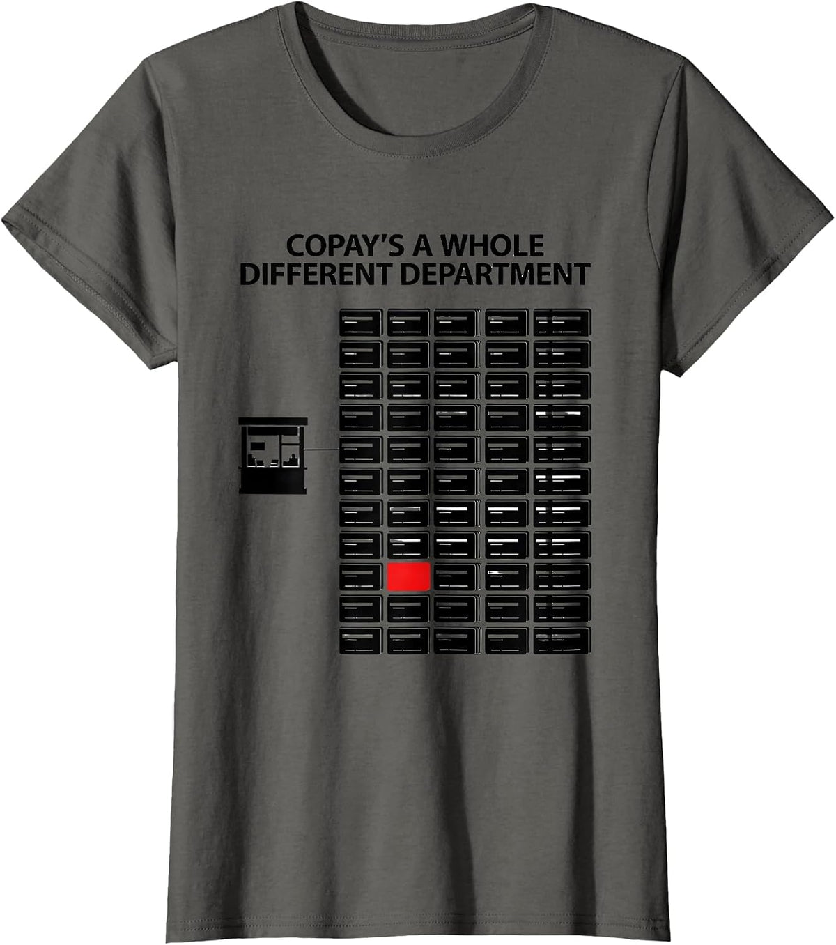 Women's Copay's A Whole Different Department Funny Pharmacy Tech T-Shirt - Asphalt Grey